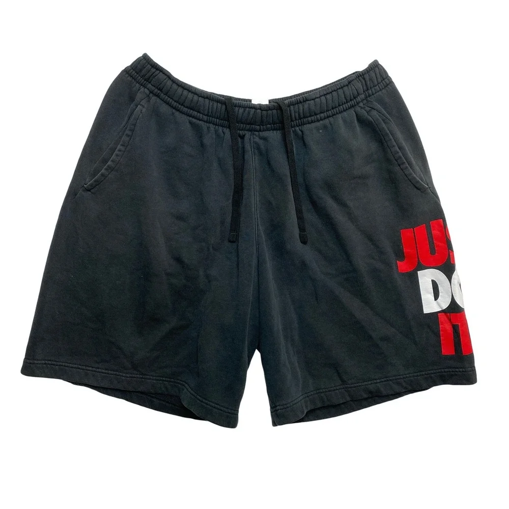 Nike Shorts Mens XL Black Just Do It Graphic Fleece Athletic Sportswear